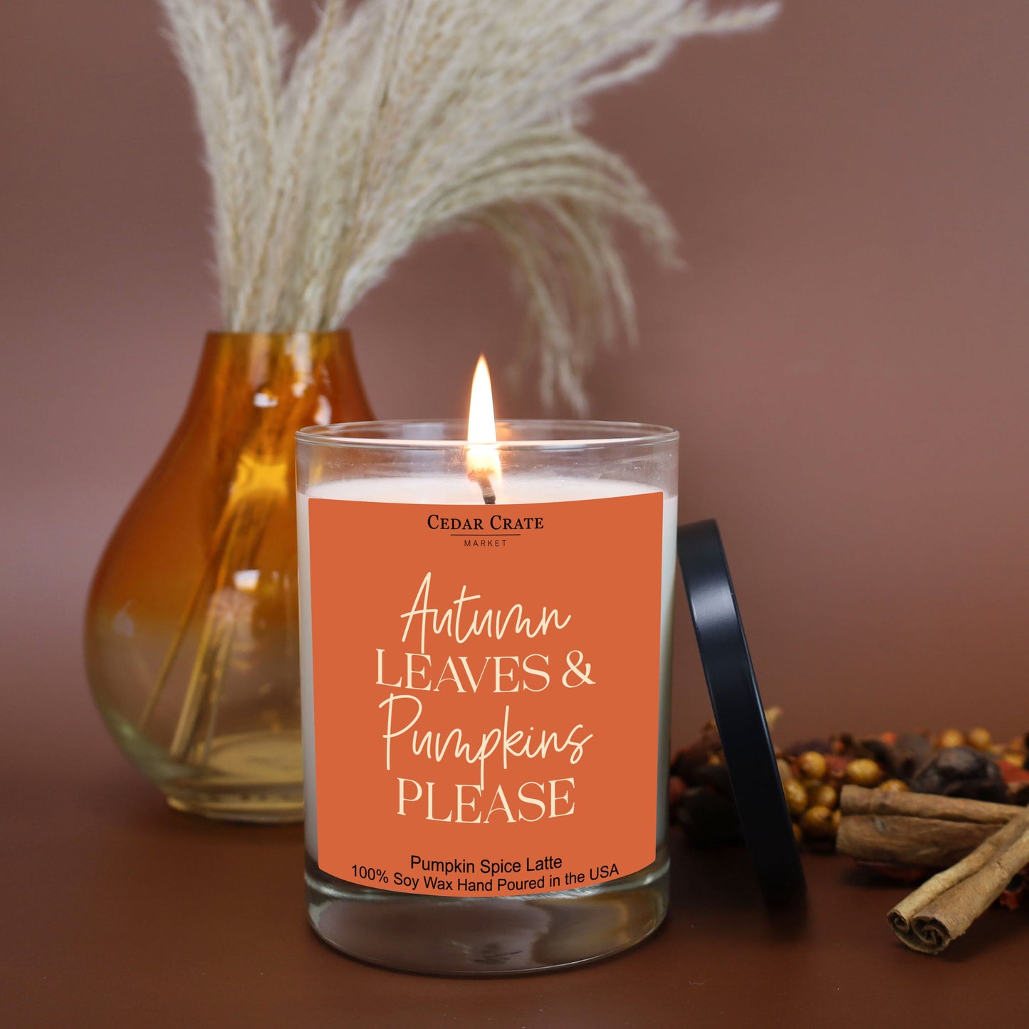 Autumn Leaves & Pumpkins Please Fall Candle, Fall Home Decor