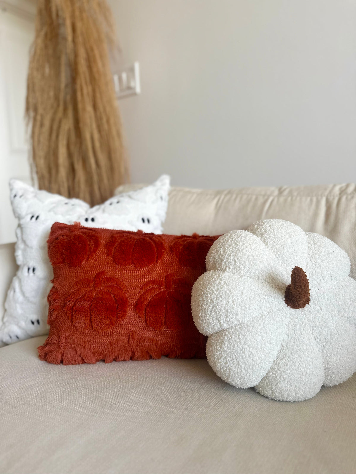 Dark Rust Pumpkin Lumbar Pillow Cover Busa Designs