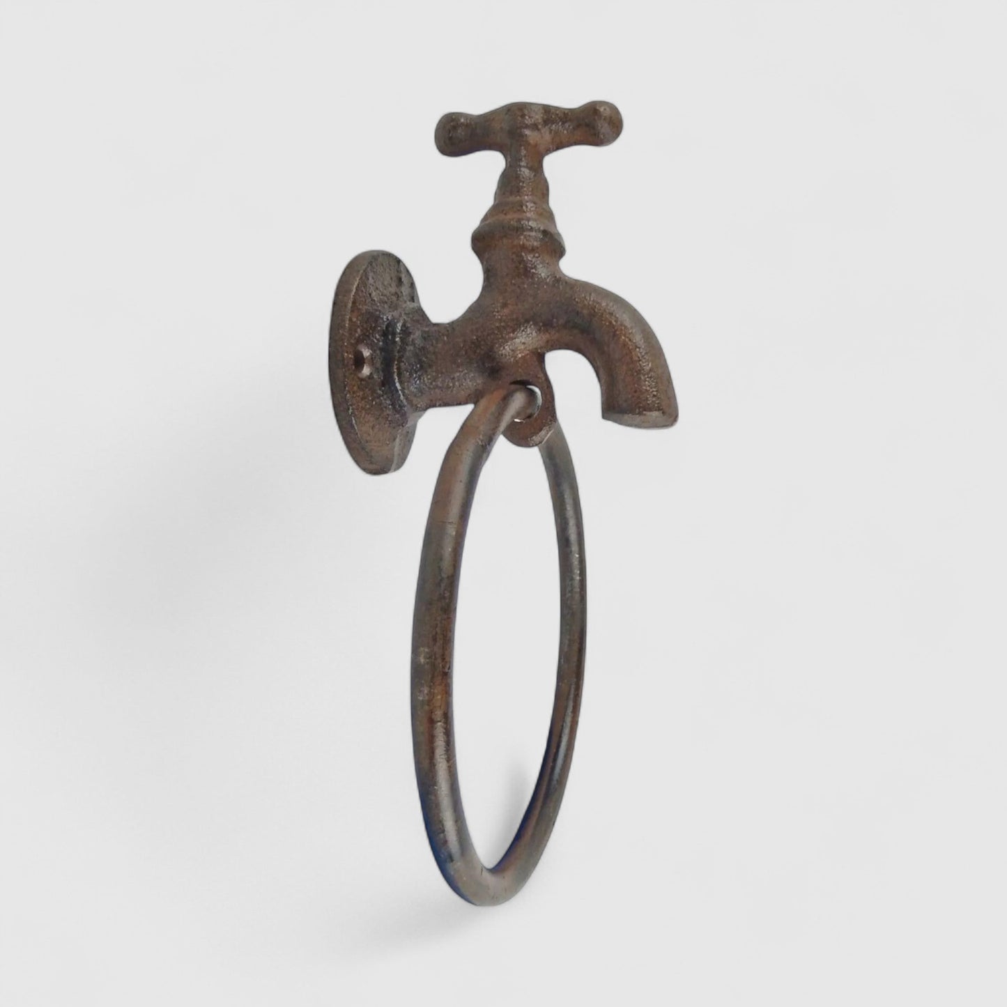 Quirky Cast Iron Faucet Towel Holder Industrial Farmhouse Bath Decor Accent Bathroom Decor