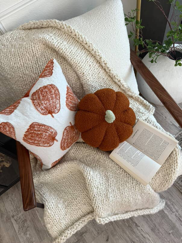 Sherpa Pumpkin & Ghost Pillow Set Busa Designs