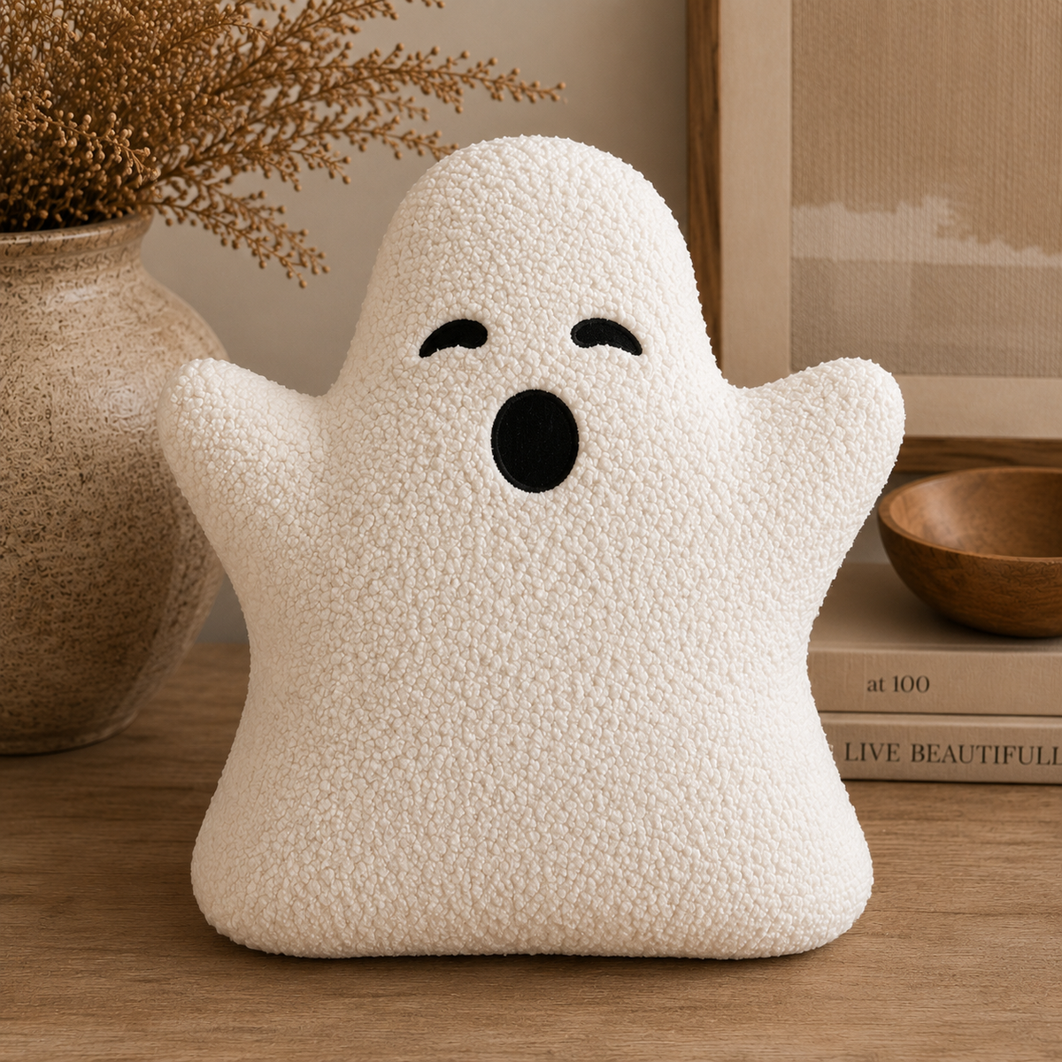 Sherpa Pumpkin & Ghost Pillow Set Busa Designs
