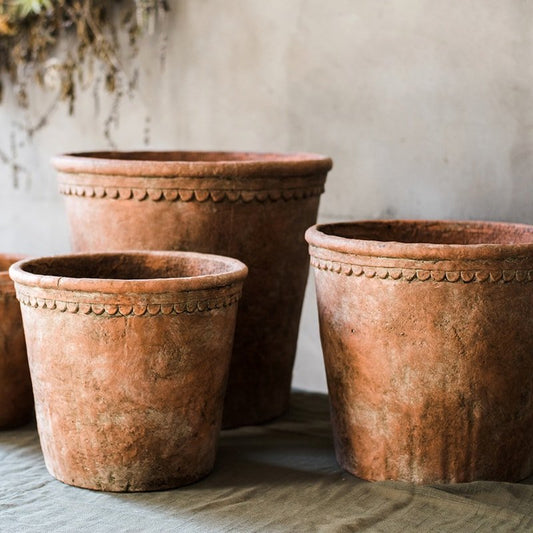 Large Terracotta Red Concrete Planter Pot RusticReach
