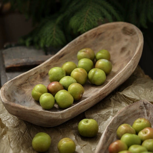 Retro Wooden Boat-Shaped Fruit Platter RusticReach