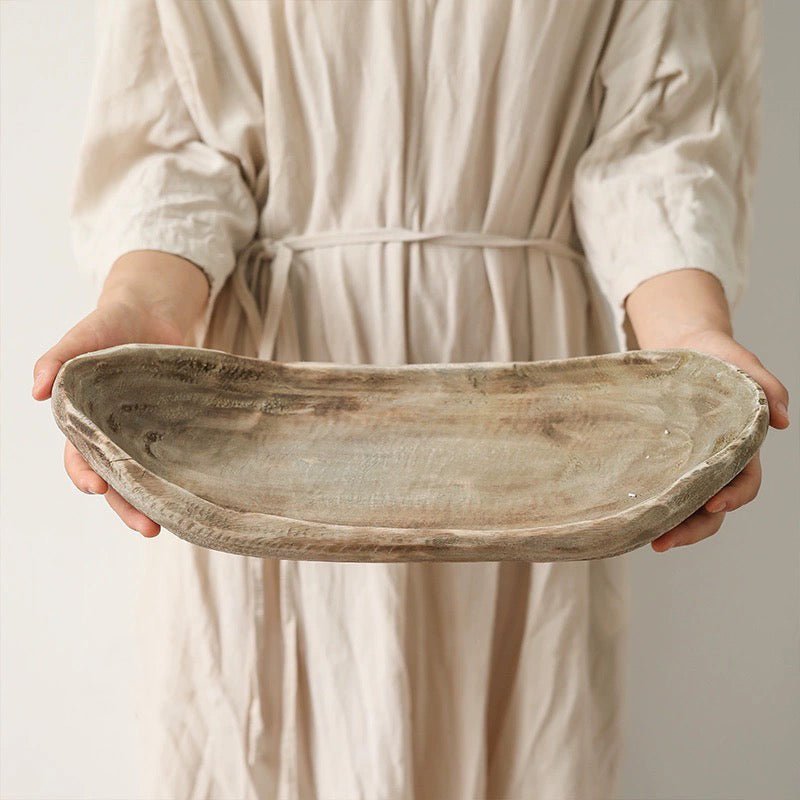 Retro Wooden Boat-Shaped Fruit Platter RusticReach