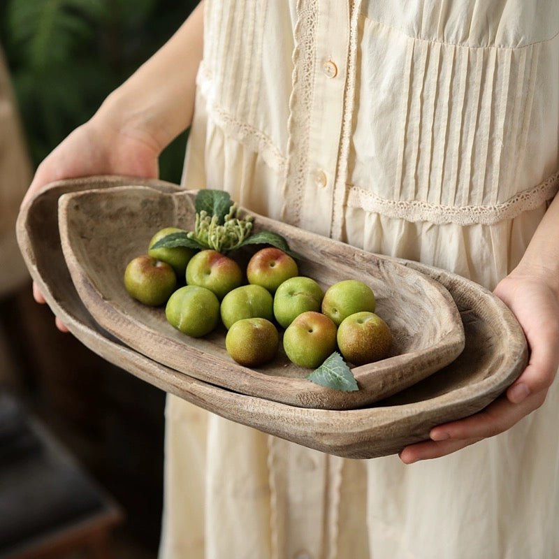 Retro Wooden Boat-Shaped Fruit Platter RusticReach