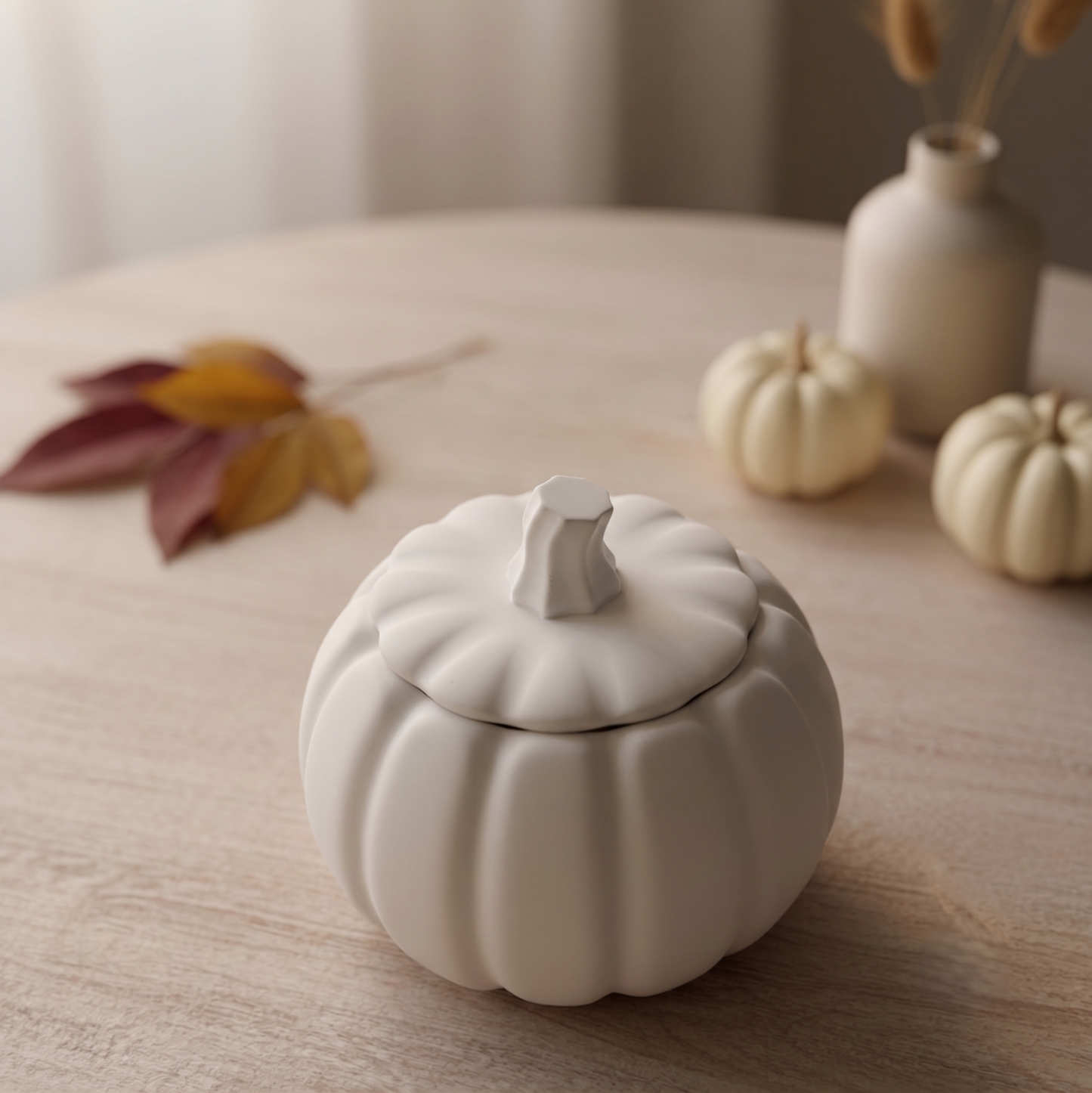 Jesmonite Pumpkin Candle | Sculptural Fall Décor
