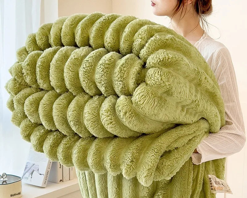 Luxurious Faux Rabbit Fur Throw Blanket