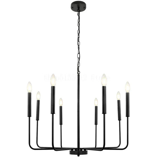 DecorBites™ Gold Black Retro Chandelier Candle Ceiling Lighting for Living Room & Restaurant