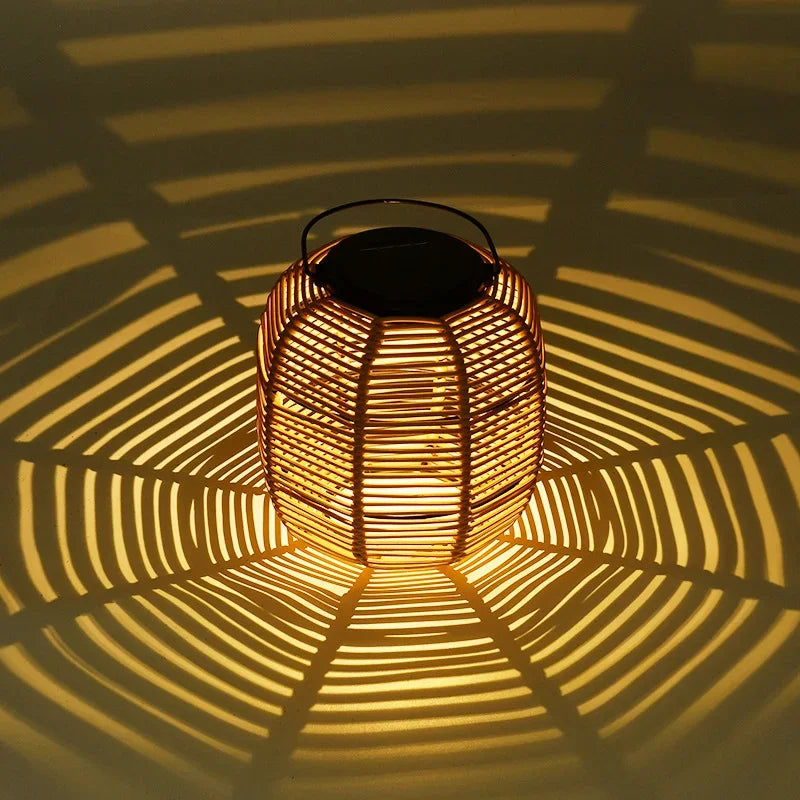 Imitation Rattan Solar Landscape Lamp - Waterproof Yard Lantern for Outdoor Decor