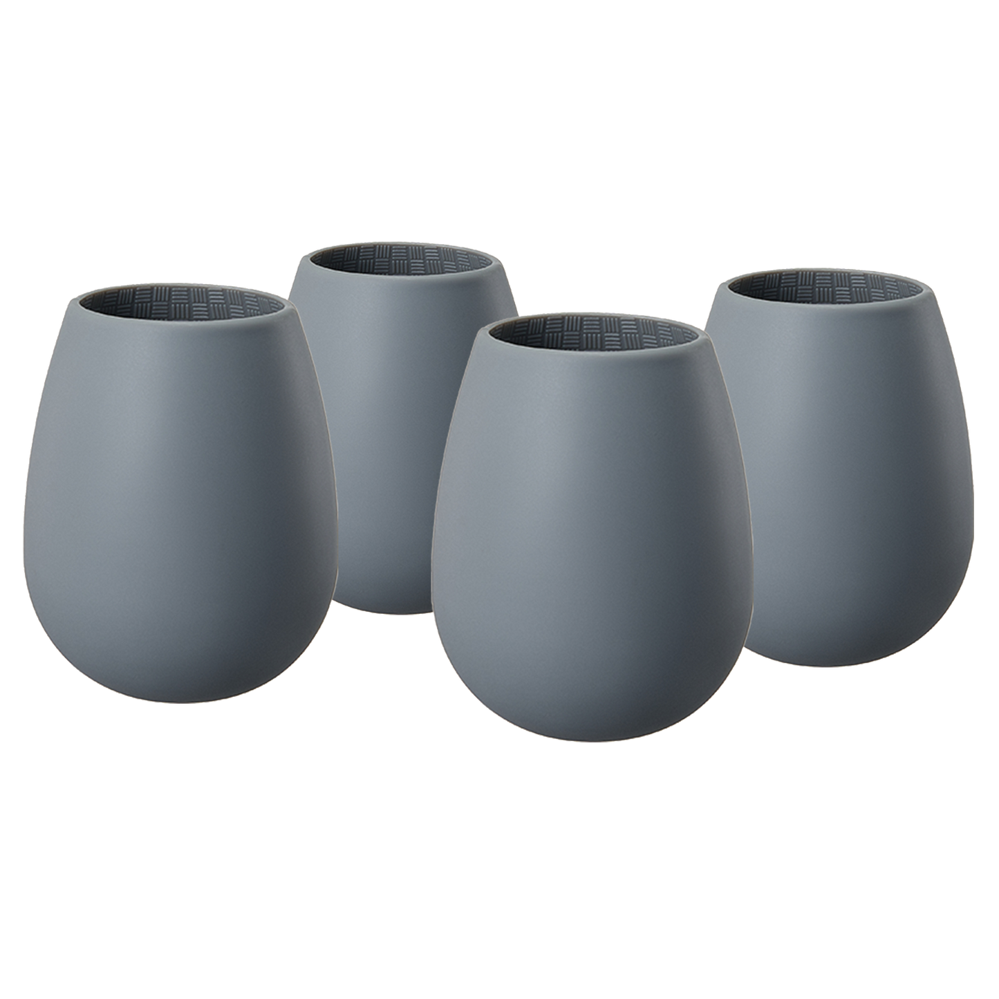 Unbreakable Silicone Stemless Wine Glassware | Set of 4 | Reusable & Shatterproof Tumbler Drinkware