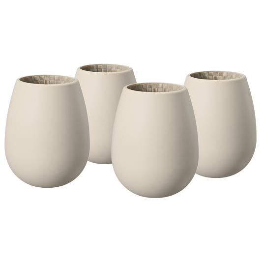 Unbreakable Silicone Stemless Wine Glassware | Set of 4 | Reusable & Shatterproof Tumbler Drinkware