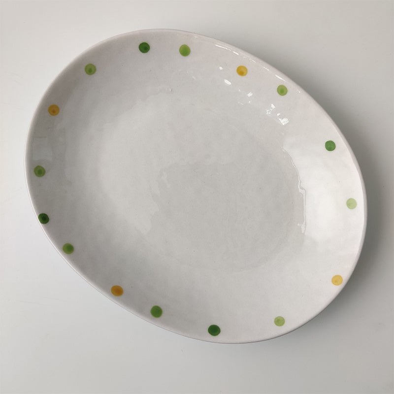 Dot Ceramic Plate Set Small Breakfast Plate Dessert Plate Flavor Plate Oval Plate Sell My Stuff