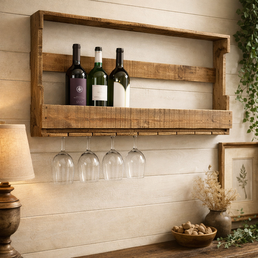 Wooden Wall Wine Rack VagabondVintage