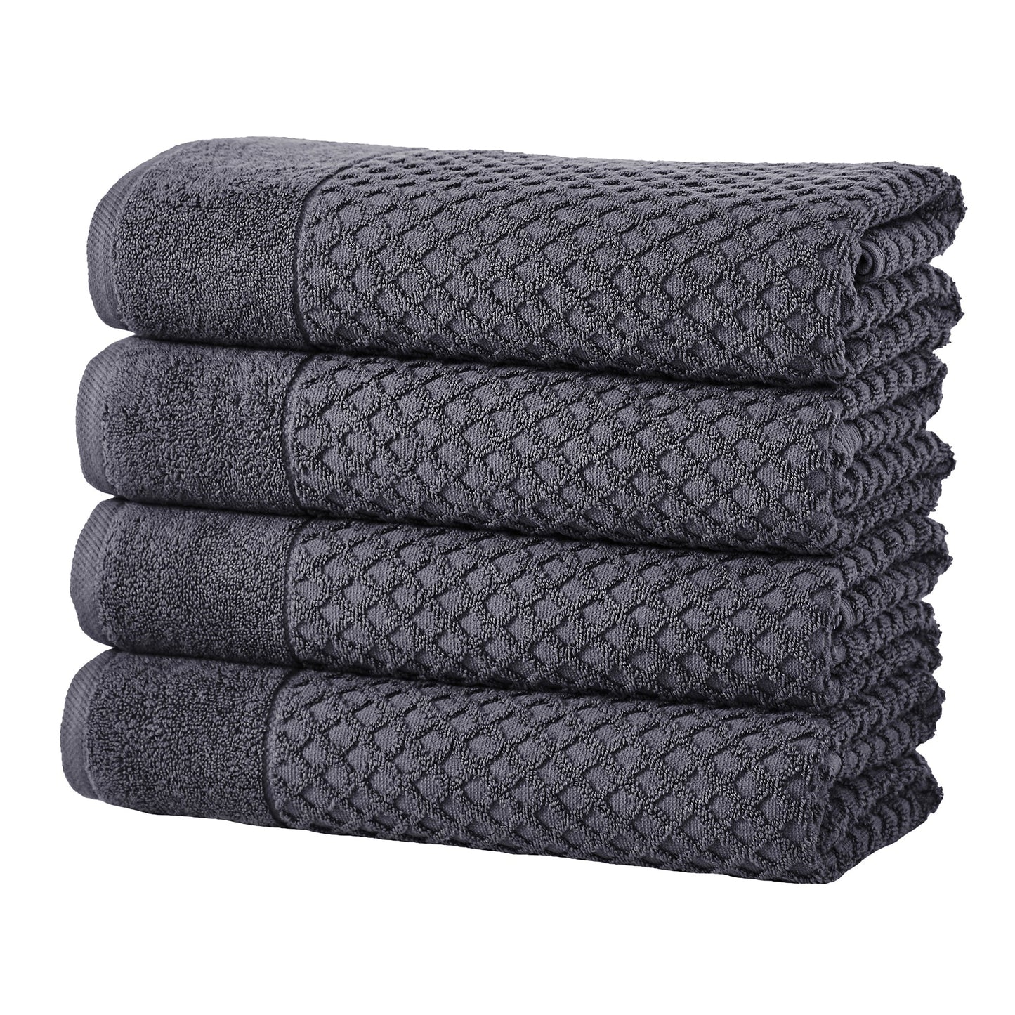 Cotton Diamond Waffle Weave Bath Towel Set Grayson Collection Low Twist Two Ply Towels For Everyday Luxury
