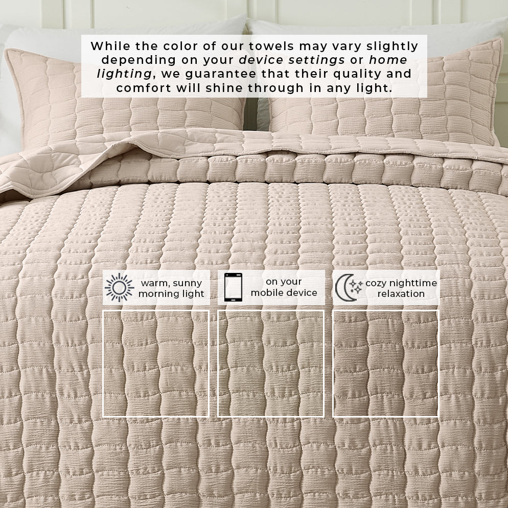 Gauze Quilt Set - Wave Stitch Collection Great Bay Home