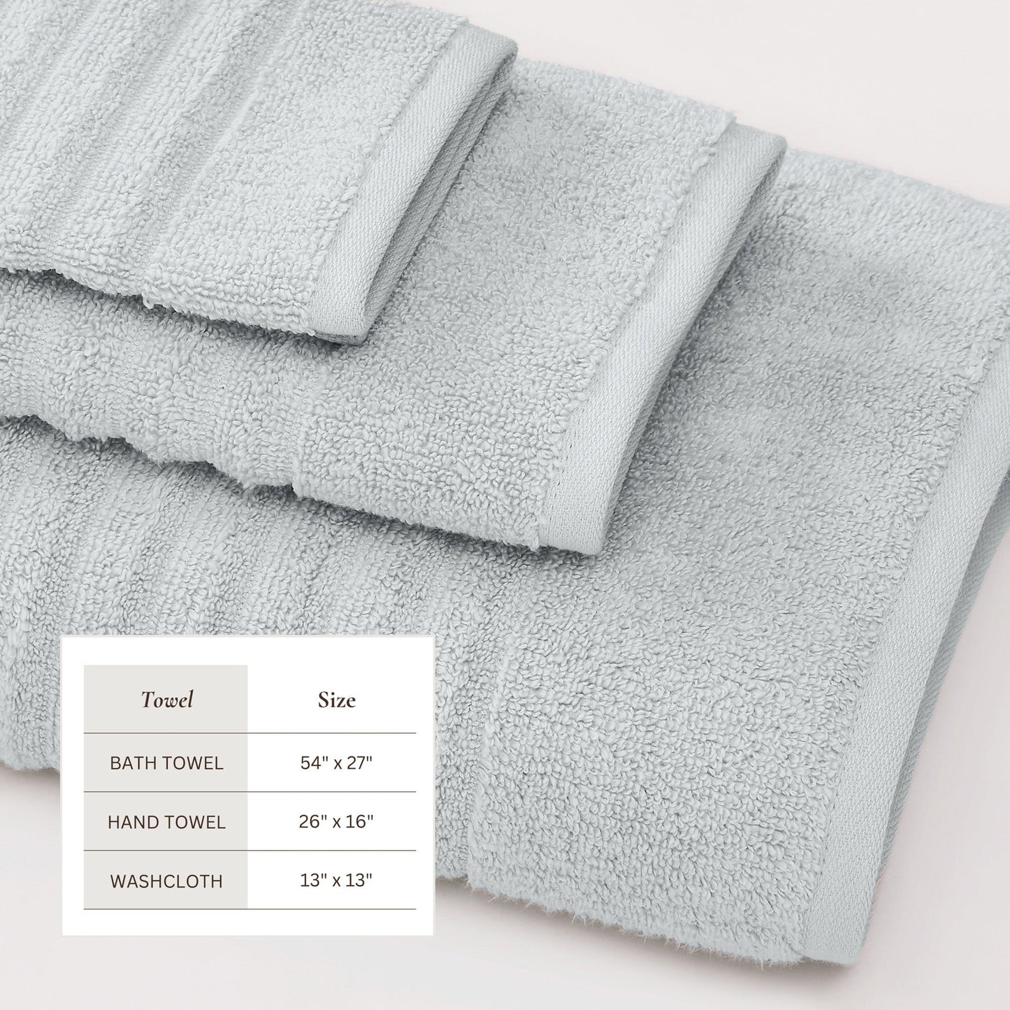Karina Collection Luxury Cotton Bath Towels With Combed Cotton And Modern Ribbed Texture