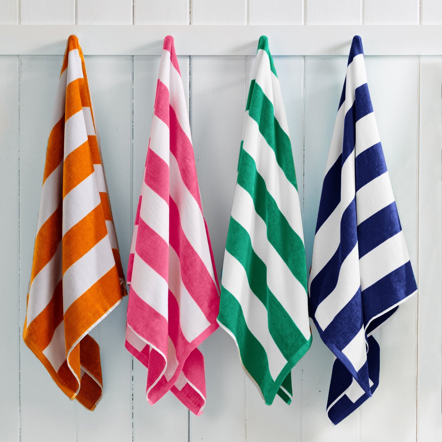Oversized Cotton Velour Cabana Stripe Beach Towel Novia Collection Ultra Soft for Beach Poolside Camping
