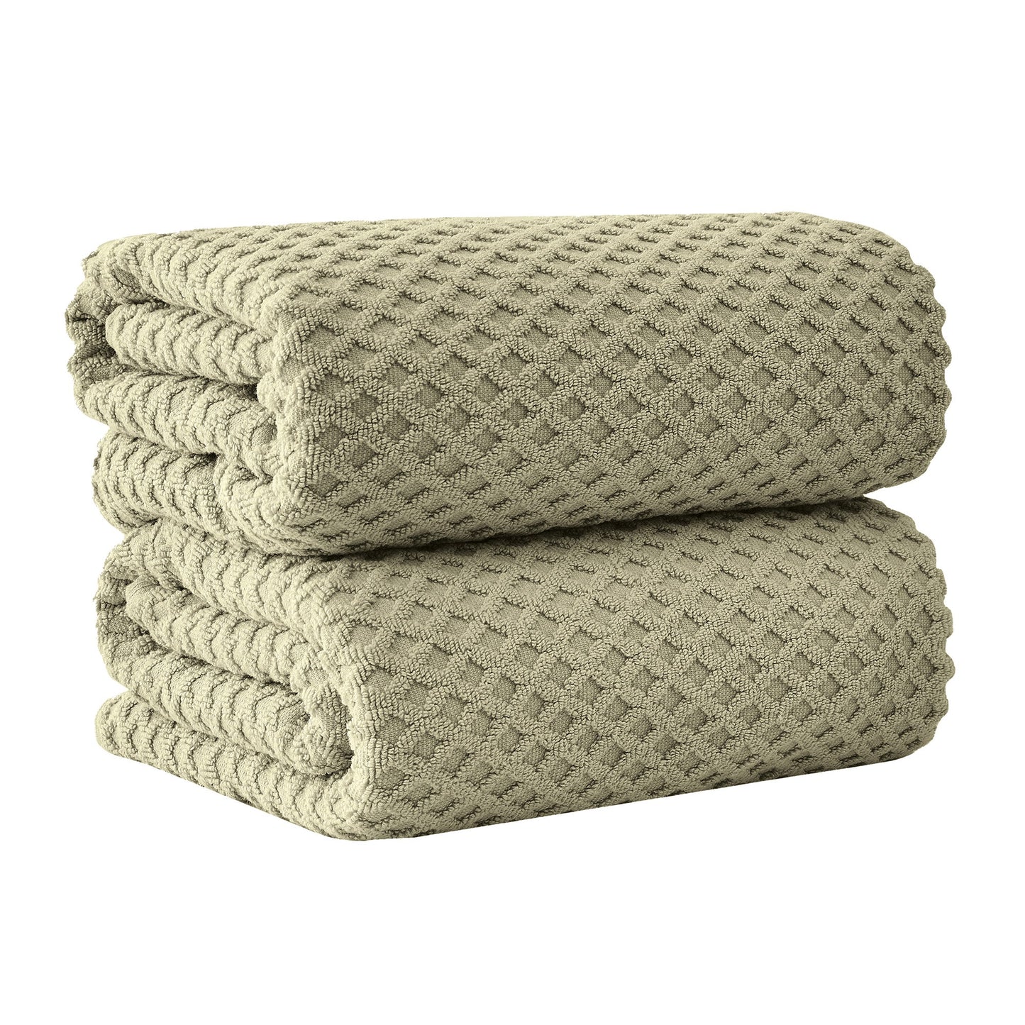 Cotton Diamond Waffle Weave Bath Towel Set Grayson Collection Low Twist Two Ply Towels For Everyday Luxury