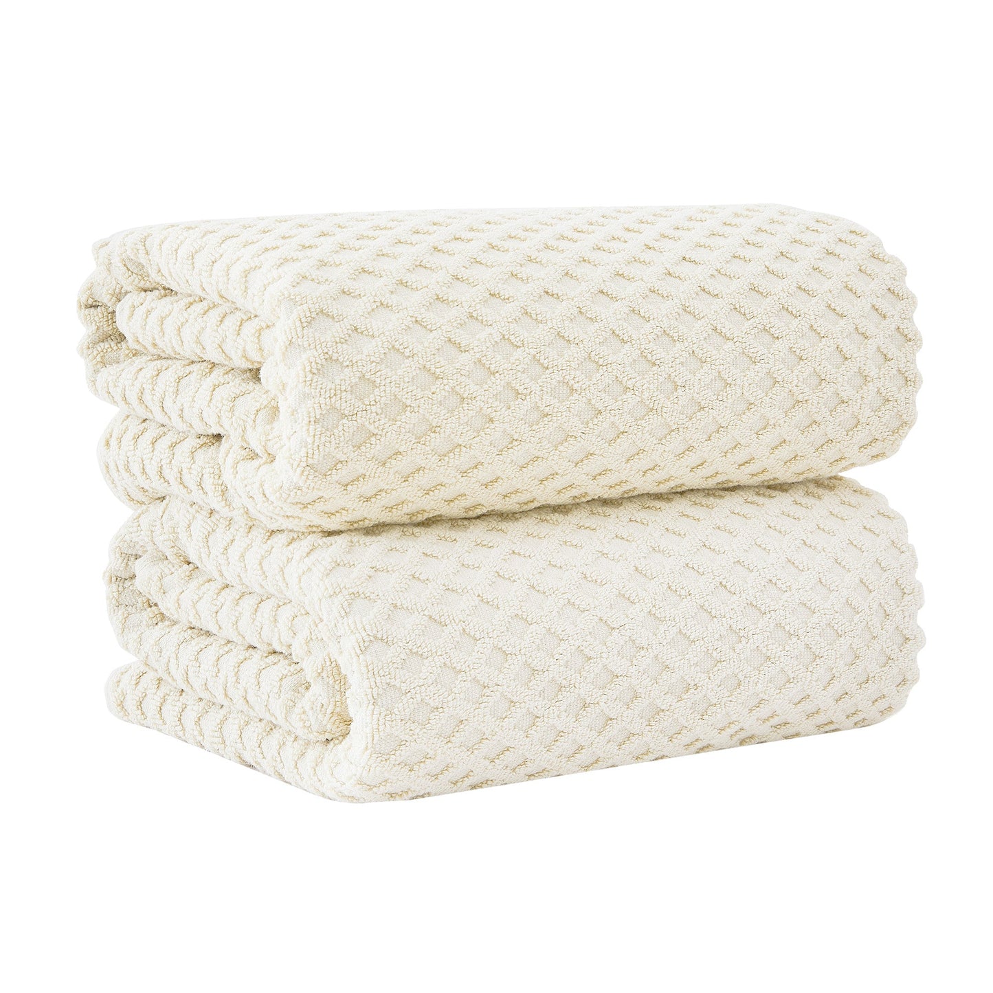 Cotton Diamond Waffle Weave Bath Towel Set Grayson Collection Low Twist Two Ply Towels For Everyday Luxury