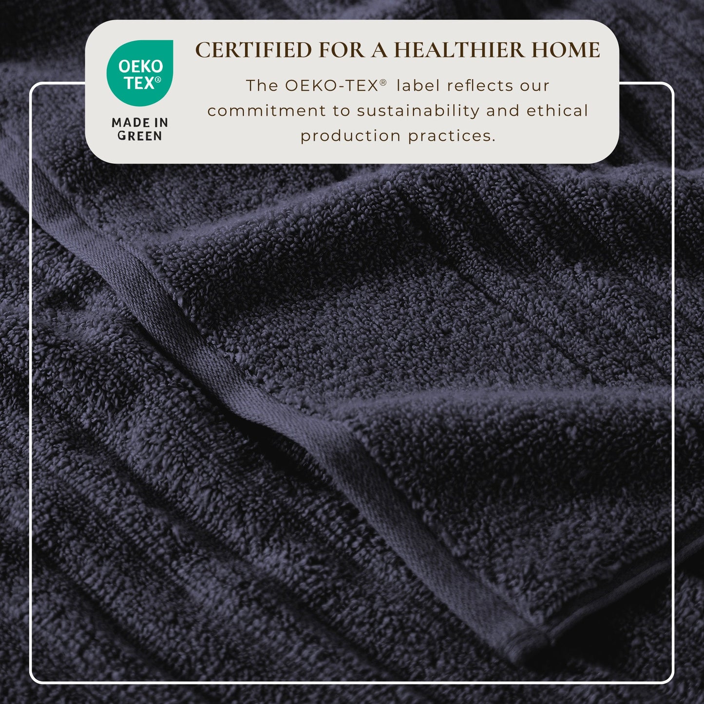 Karina Collection Luxury Cotton Bath Towels With Combed Cotton And Modern Ribbed Texture