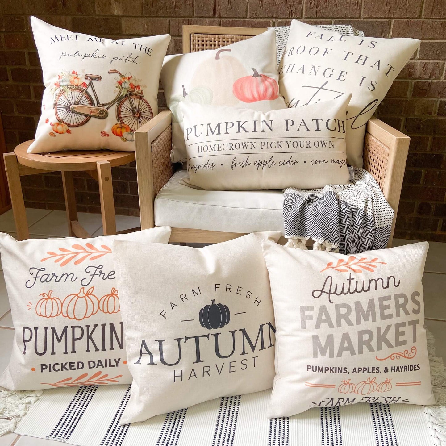 Farm Fresh Pumpkins Pillow Cover 12x20 inch