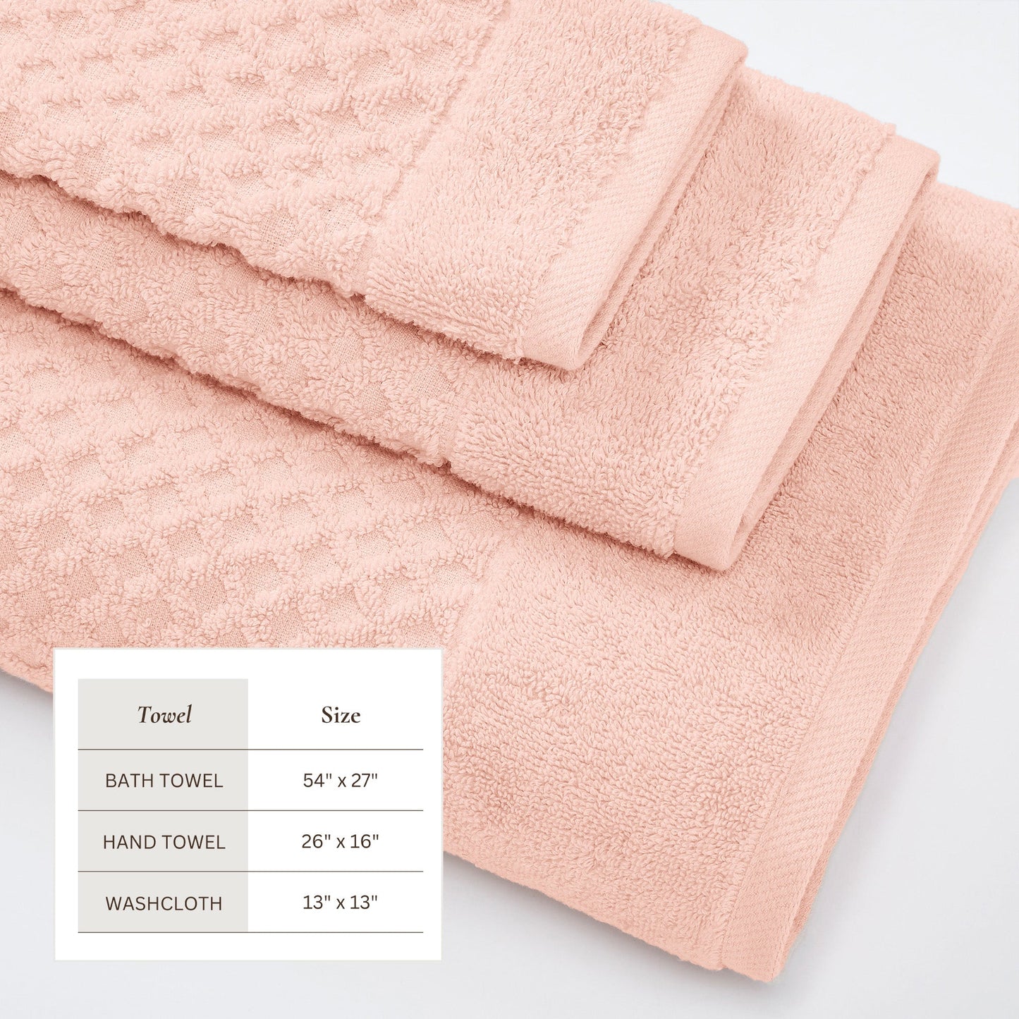 Cotton Diamond Waffle Weave Bath Towel Set Grayson Collection Low Twist Two Ply Towels For Everyday Luxury