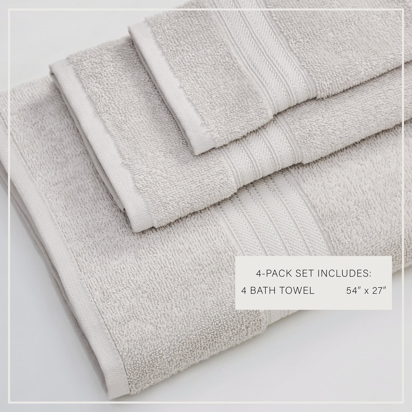 Cooper Collection Cotton Terry Bath Towel Set Lightweight Soft Towels Quick Drying Feather Spun Technology