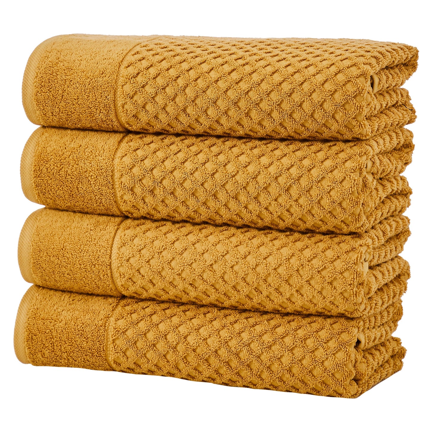 Cotton Diamond Waffle Weave Bath Towel Set Grayson Collection Low Twist Two Ply Towels For Everyday Luxury