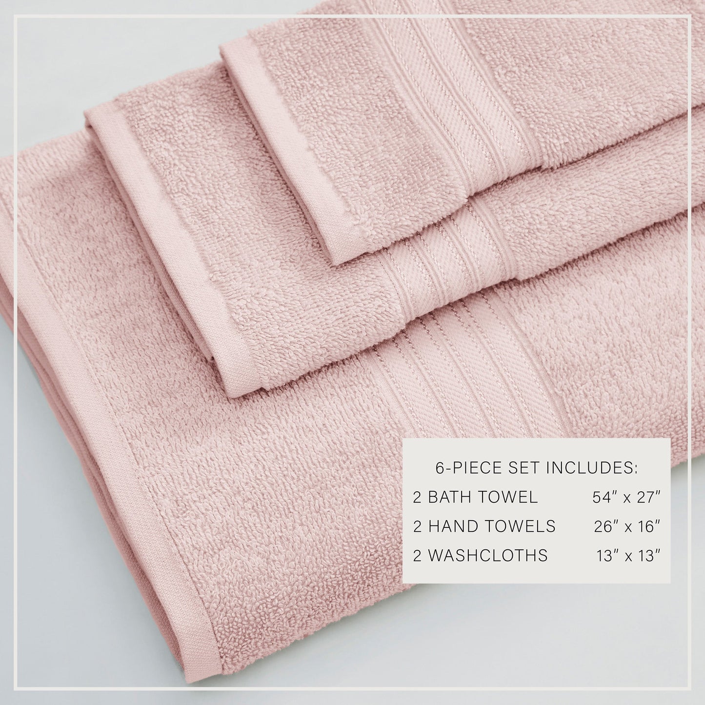 Cooper Collection Cotton Terry Bath Towel Set Lightweight Soft Towels Quick Drying Feather Spun Technology