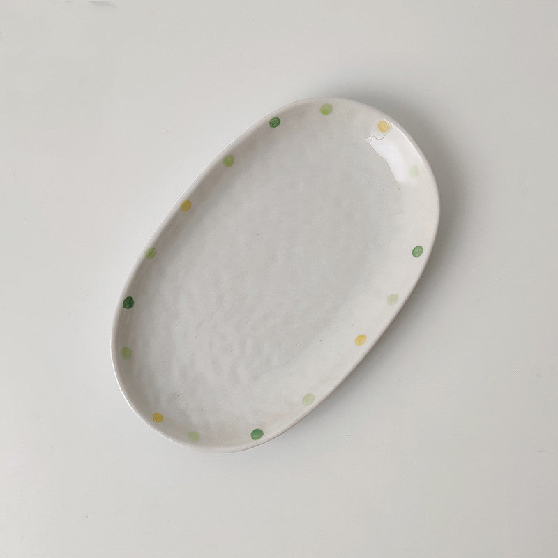 Dot Ceramic Plate Set Small Breakfast Plate Dessert Plate Flavor Plate Oval Plate Sell My Stuff