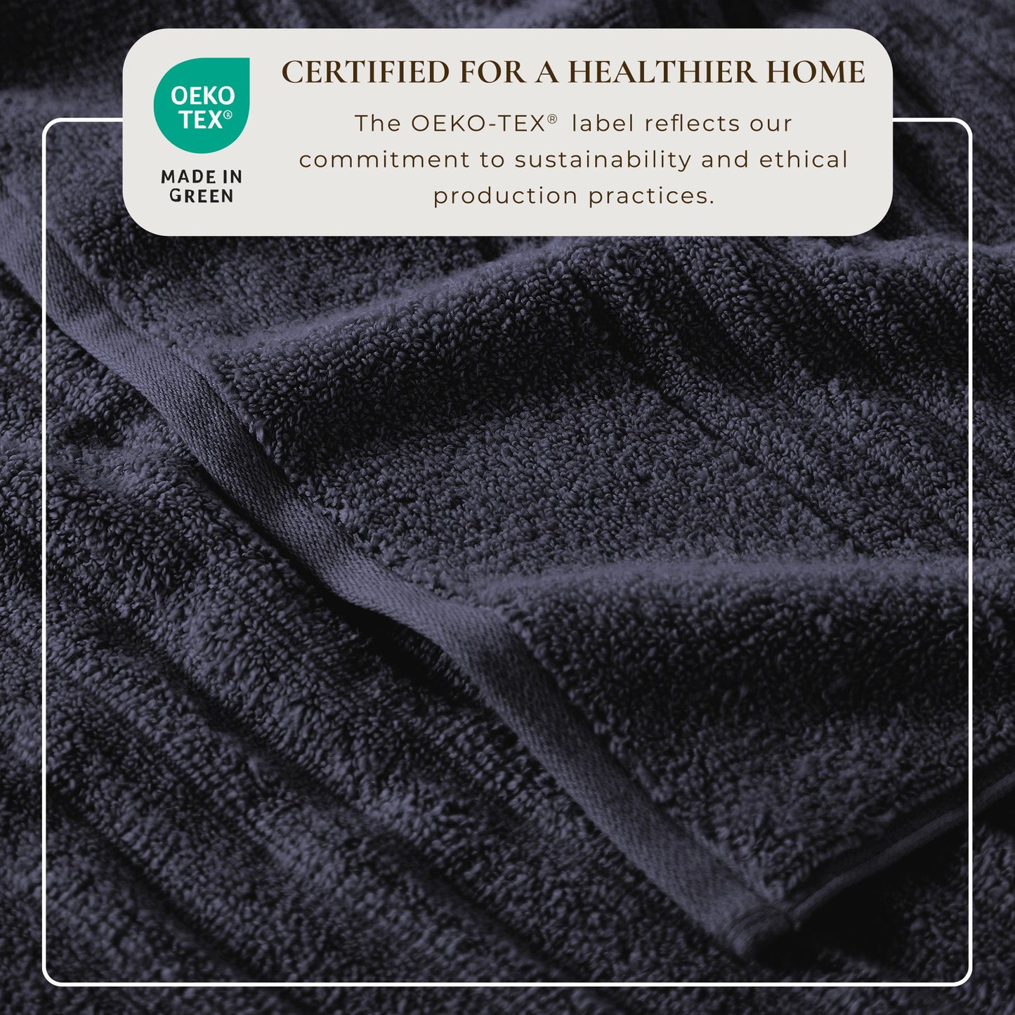 Karina Collection Luxury Cotton Bath Towels With Combed Cotton And Modern Ribbed Texture