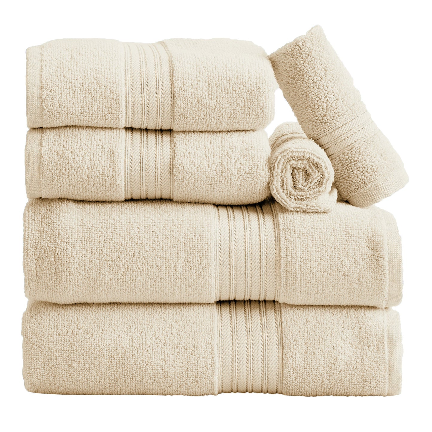 Cooper Collection Cotton Terry Bath Towel Set Lightweight Soft Towels Quick Drying Feather Spun Technology