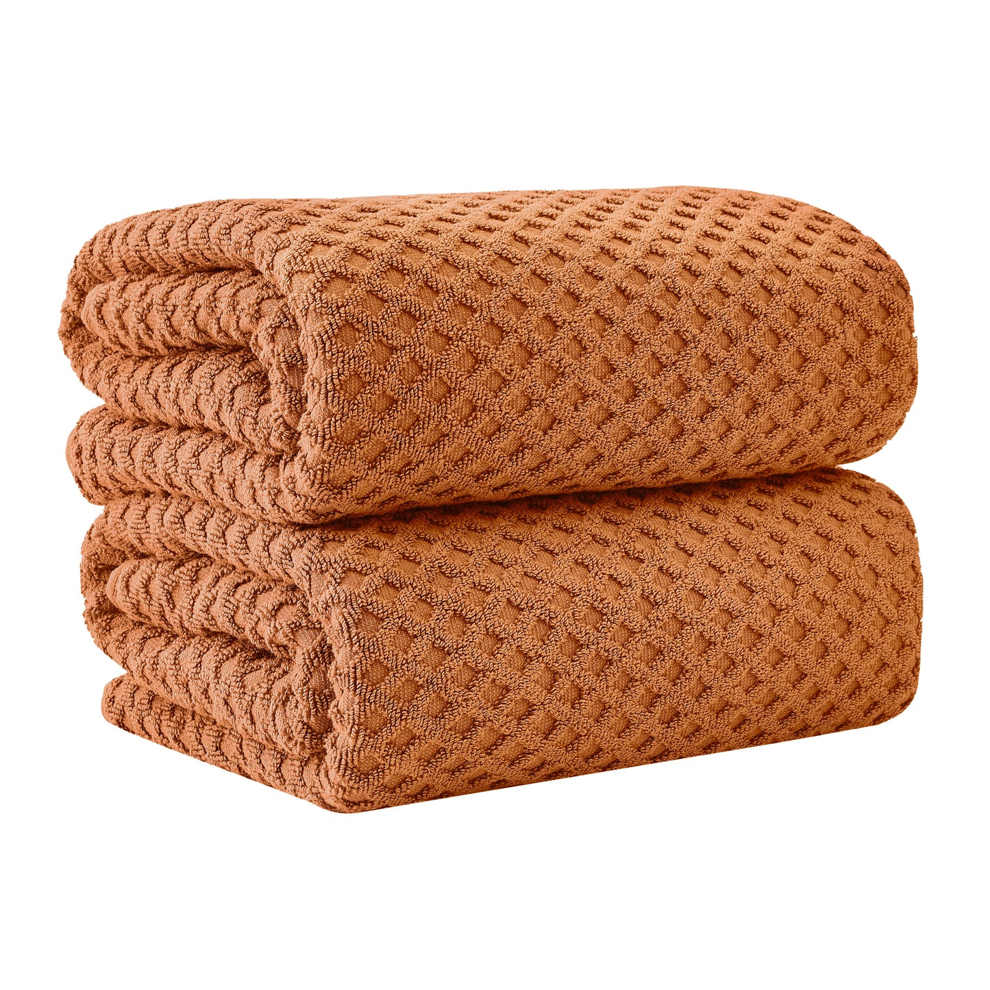 Cotton Diamond Waffle Weave Bath Towel Set Grayson Collection Low Twist Two Ply Towels For Everyday Luxury
