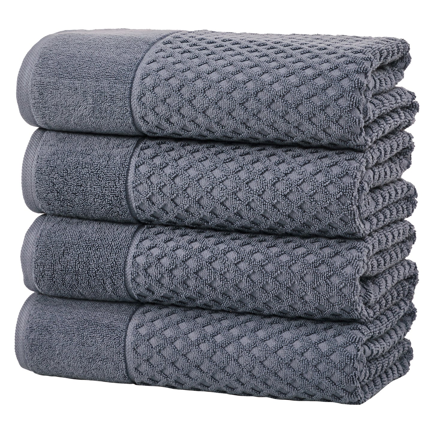 Cotton Diamond Waffle Weave Bath Towel Set Grayson Collection Low Twist Two Ply Towels For Everyday Luxury