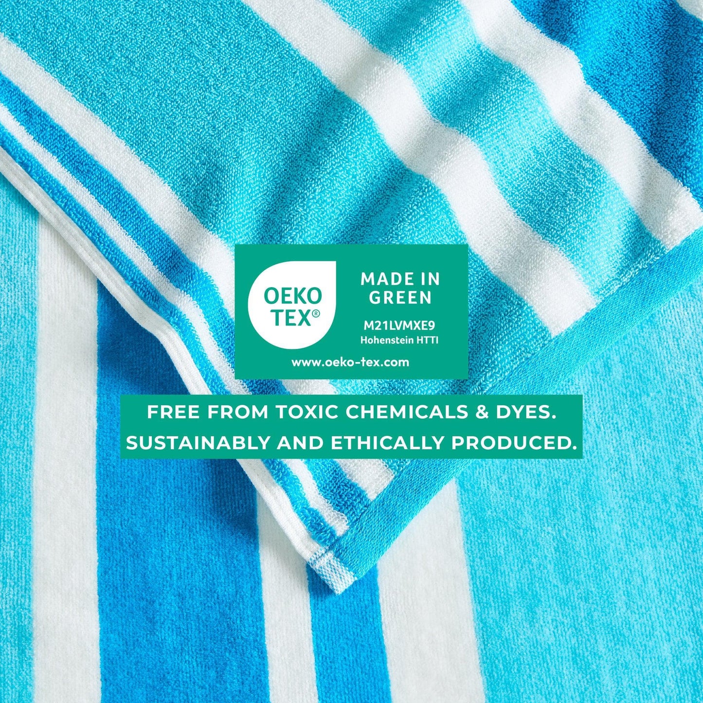 Oversized Cotton Velour Cabana Stripe Beach Towel Novia Collection Ultra Soft for Beach Poolside Camping