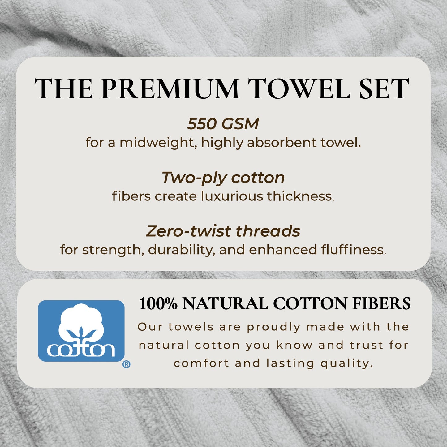 Karina Collection Luxury Cotton Bath Towels With Combed Cotton And Modern Ribbed Texture