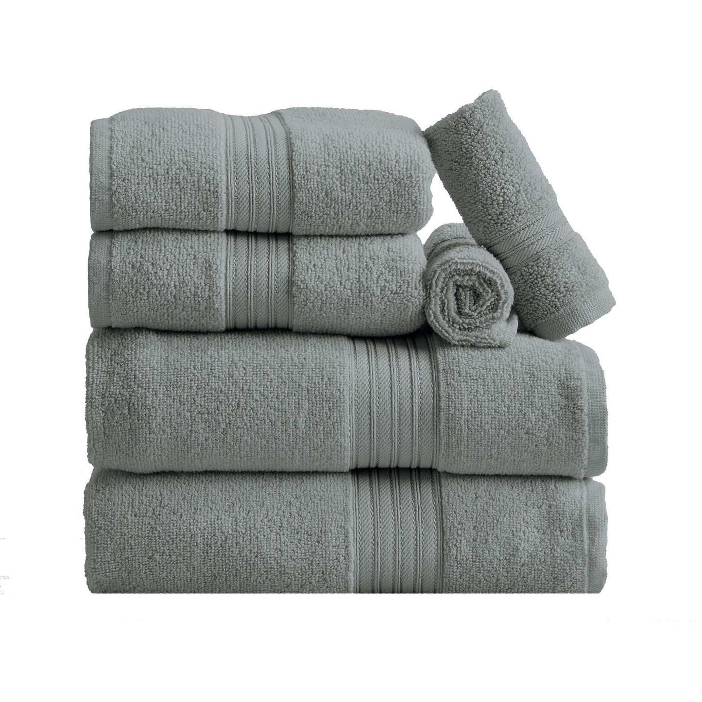 Cooper Collection Cotton Terry Bath Towel Set Lightweight Soft Towels Quick Drying Feather Spun Technology