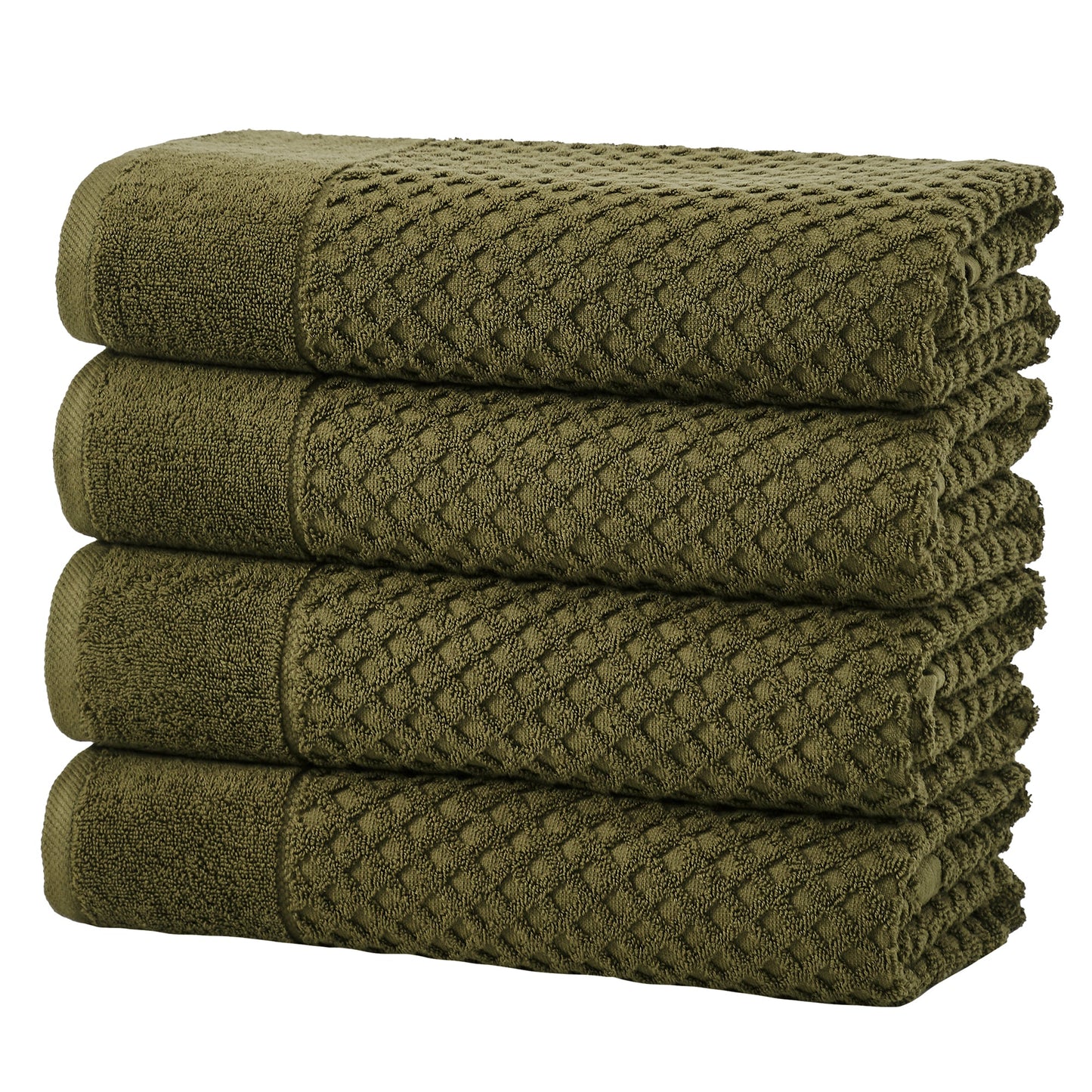 Cotton Diamond Waffle Weave Bath Towel Set Grayson Collection Low Twist Two Ply Towels For Everyday Luxury