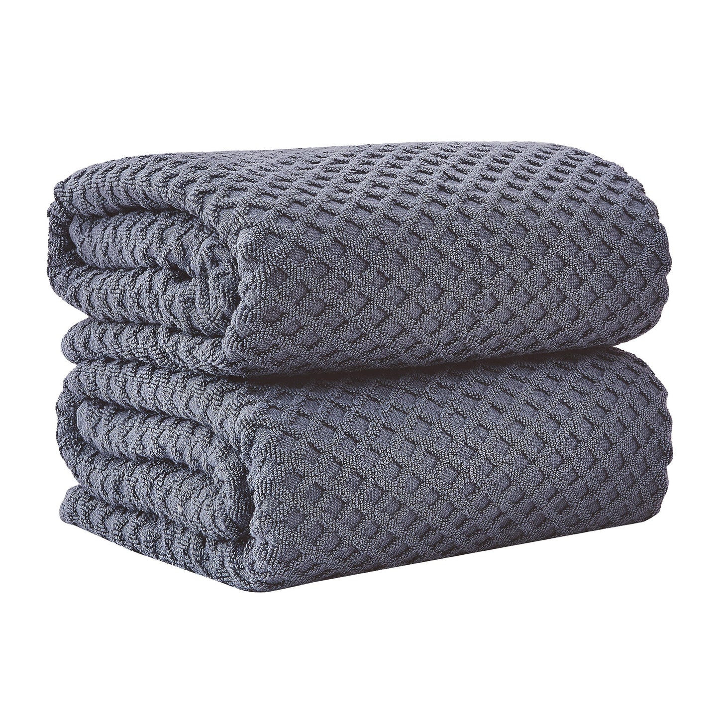 Cotton Diamond Waffle Weave Bath Towel Set Grayson Collection Low Twist Two Ply Towels For Everyday Luxury