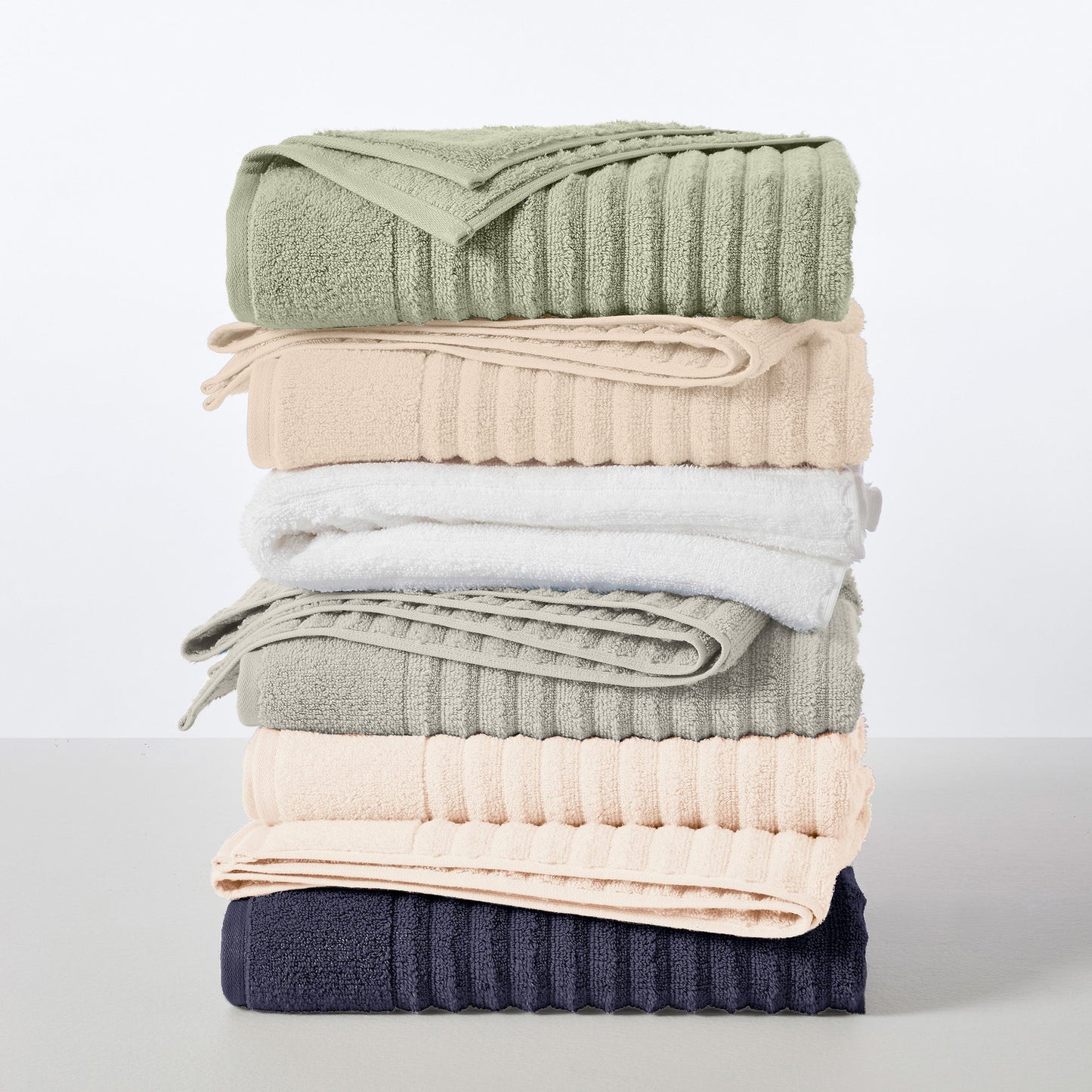 Karina Collection Luxury Cotton Bath Towels With Combed Cotton And Modern Ribbed Texture