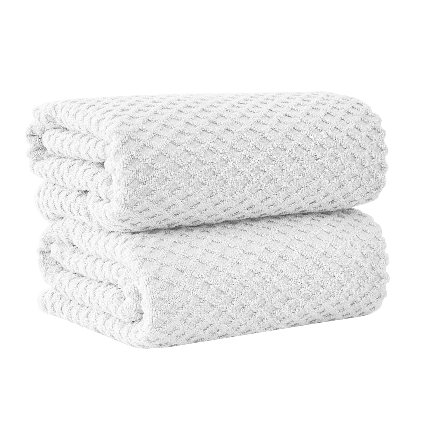 Cotton Diamond Waffle Weave Bath Towel Set Grayson Collection Low Twist Two Ply Towels For Everyday Luxury