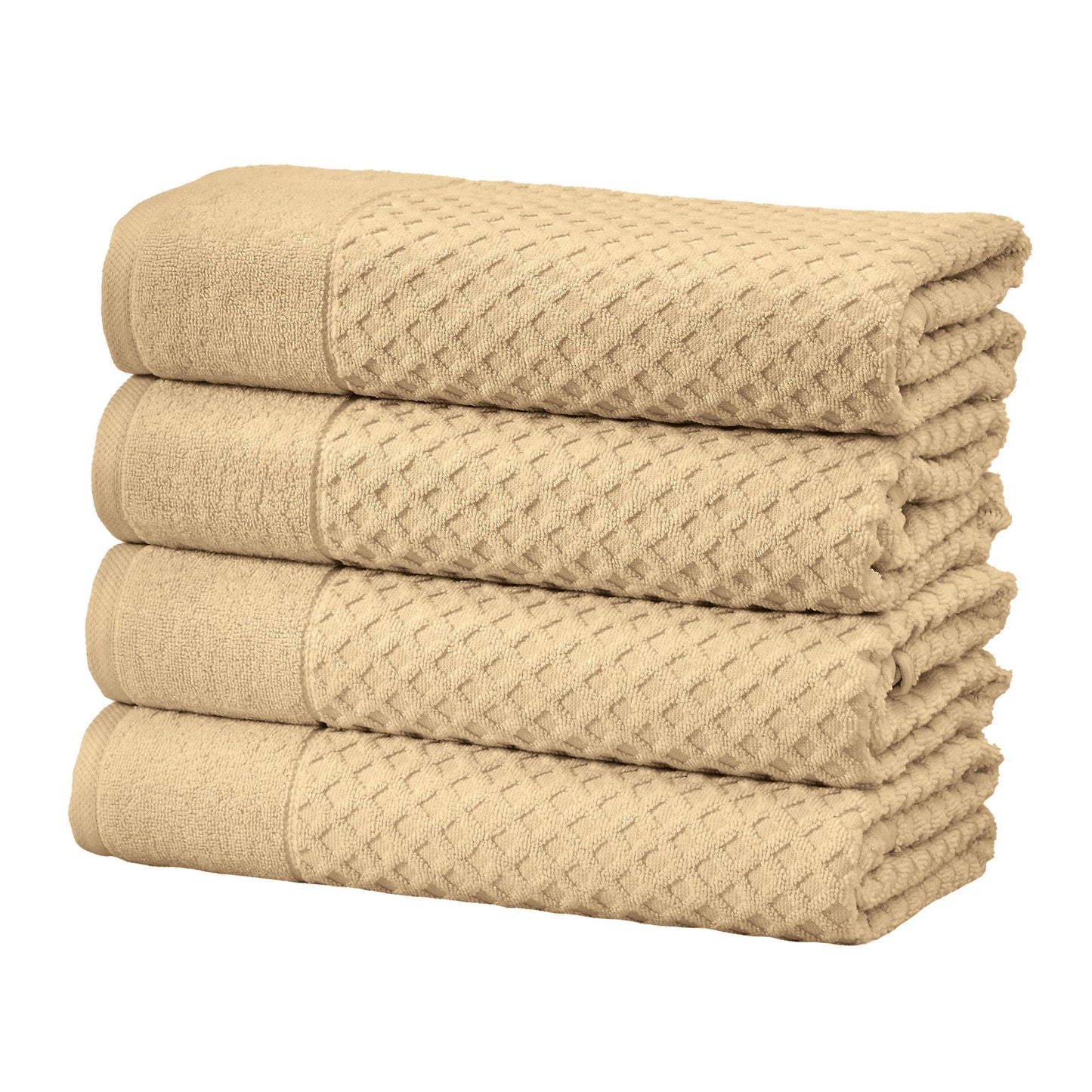 Cotton Diamond Waffle Weave Bath Towel Set Grayson Collection Low Twist Two Ply Towels For Everyday Luxury