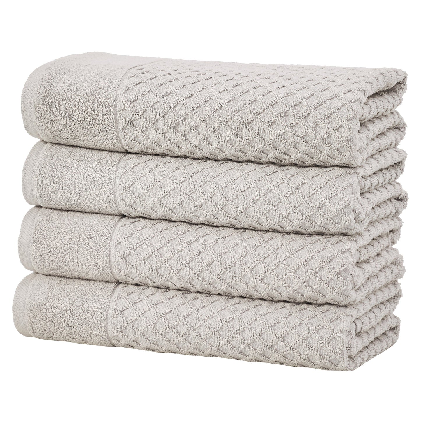 Cotton Diamond Waffle Weave Bath Towel Set Grayson Collection Low Twist Two Ply Towels For Everyday Luxury