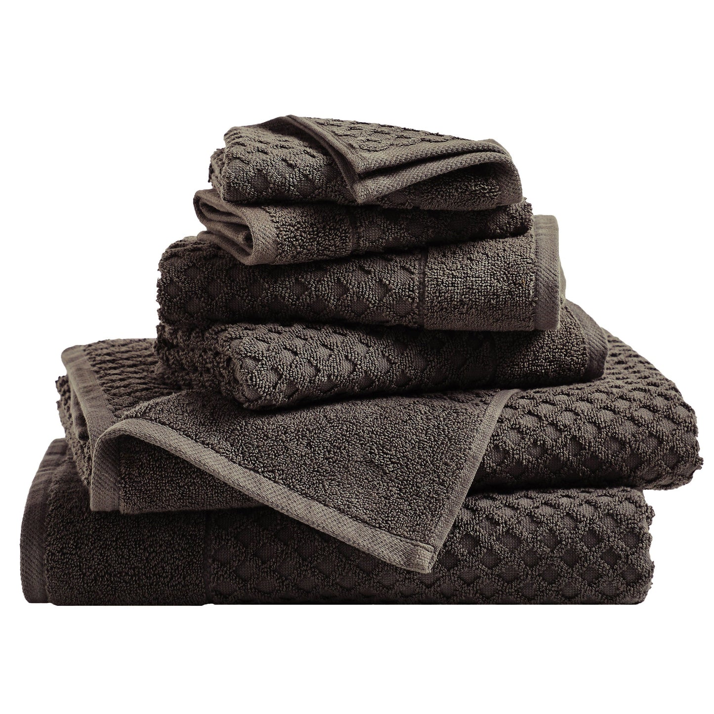 Cotton Diamond Waffle Weave Bath Towel Set Grayson Collection Low Twist Two Ply Towels For Everyday Luxury
