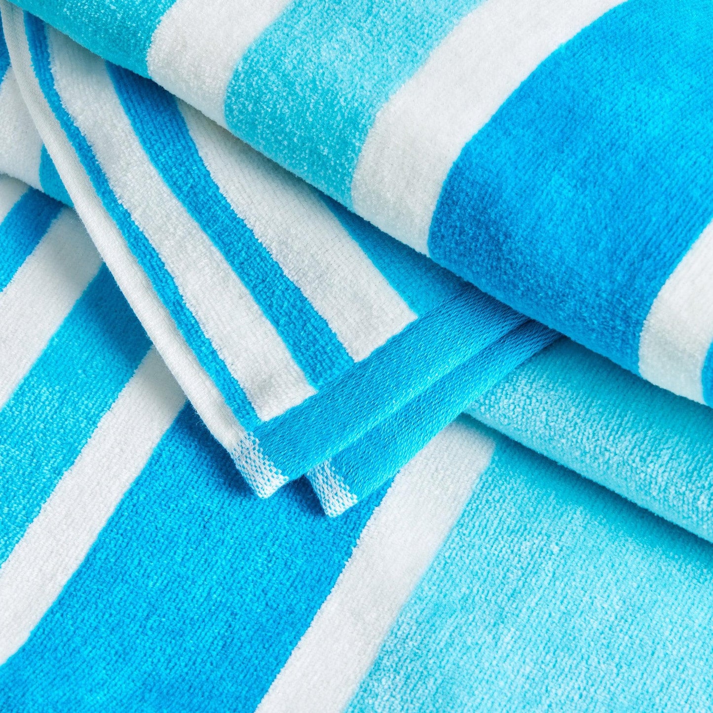 Oversized Cotton Velour Cabana Stripe Beach Towel Novia Collection Ultra Soft for Beach Poolside Camping