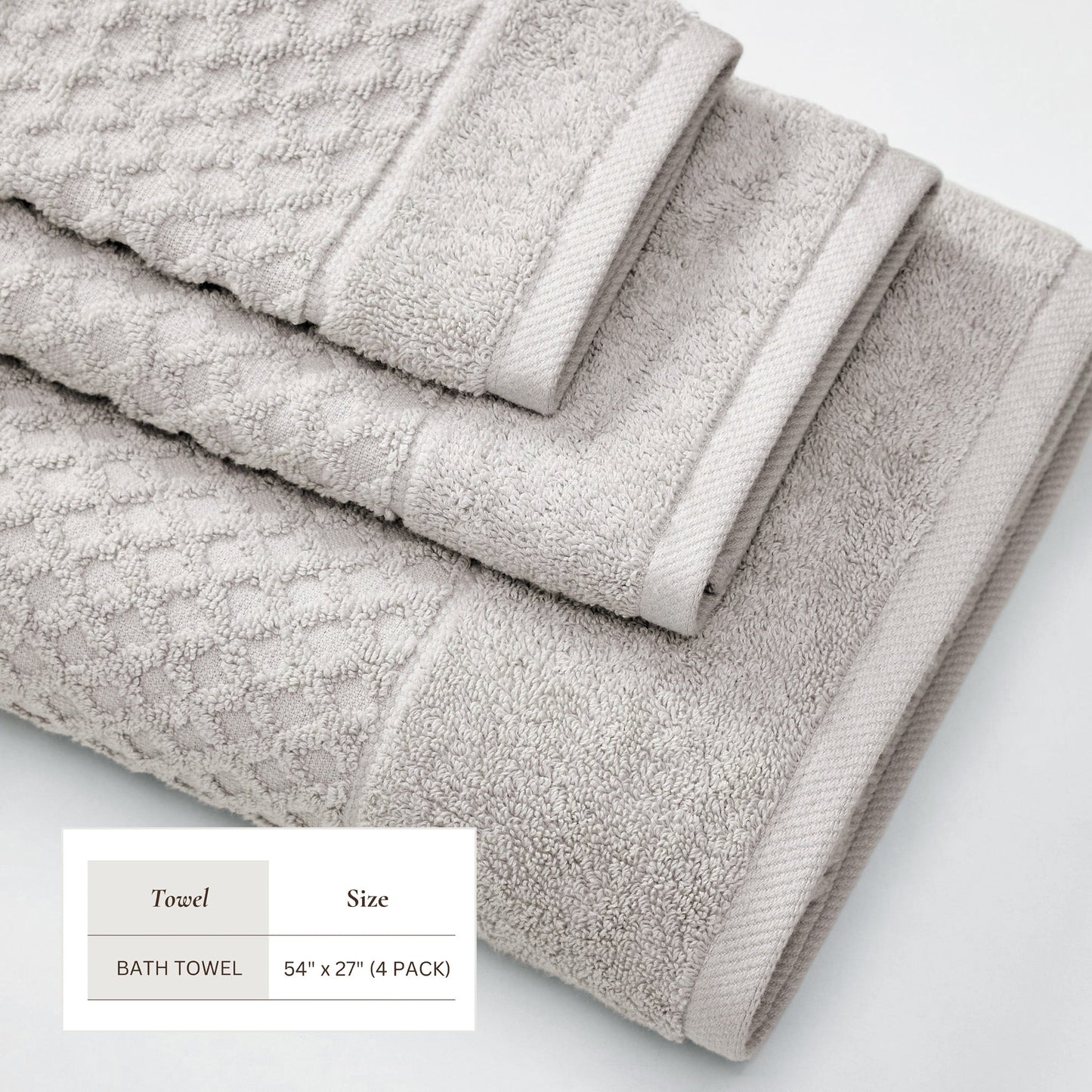 Cotton Diamond Waffle Weave Bath Towel Set Grayson Collection Low Twist Two Ply Towels For Everyday Luxury