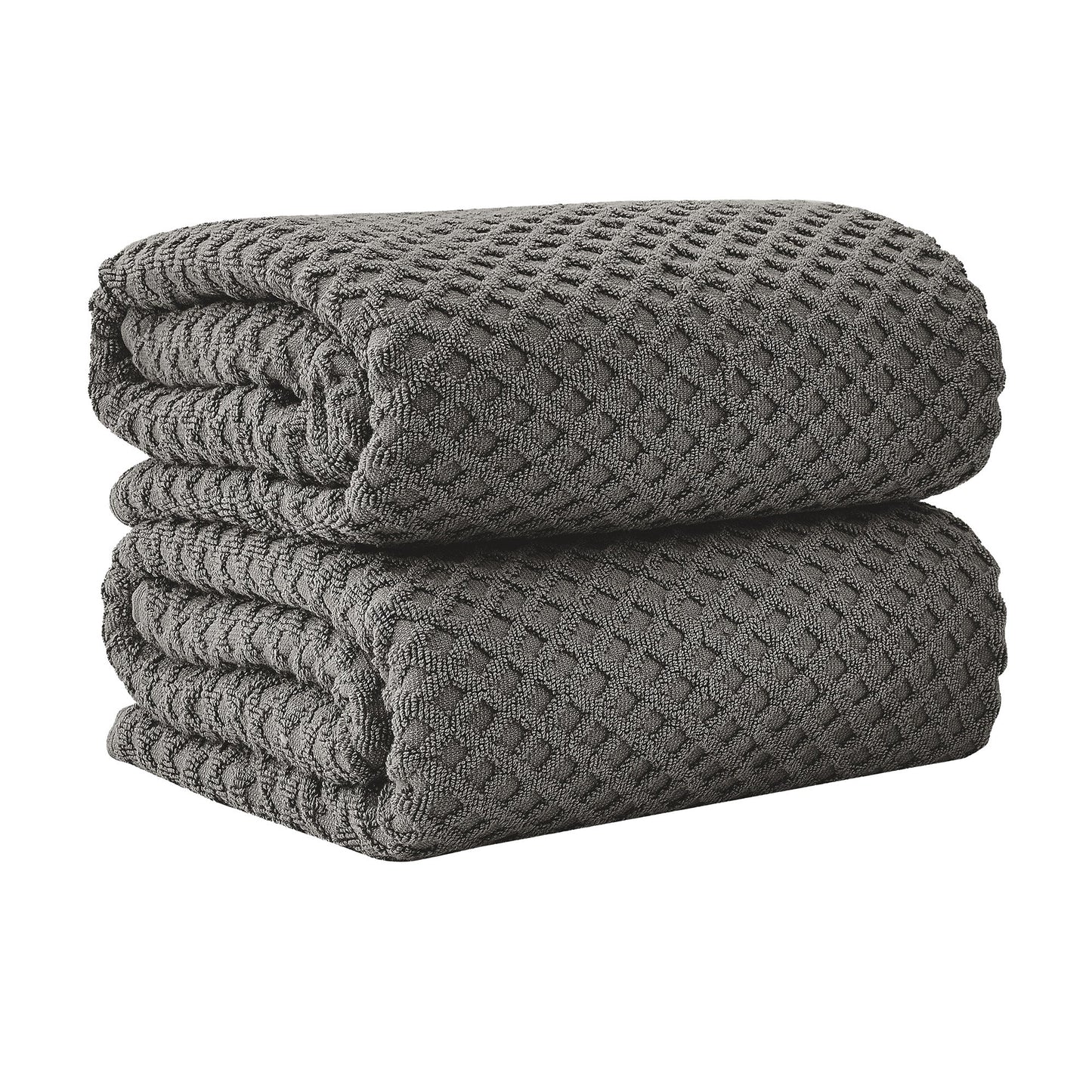 Cotton Diamond Waffle Weave Bath Towel Set Grayson Collection Low Twist Two Ply Towels For Everyday Luxury