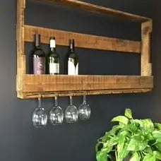Wooden Wall Wine Rack VagabondVintage
