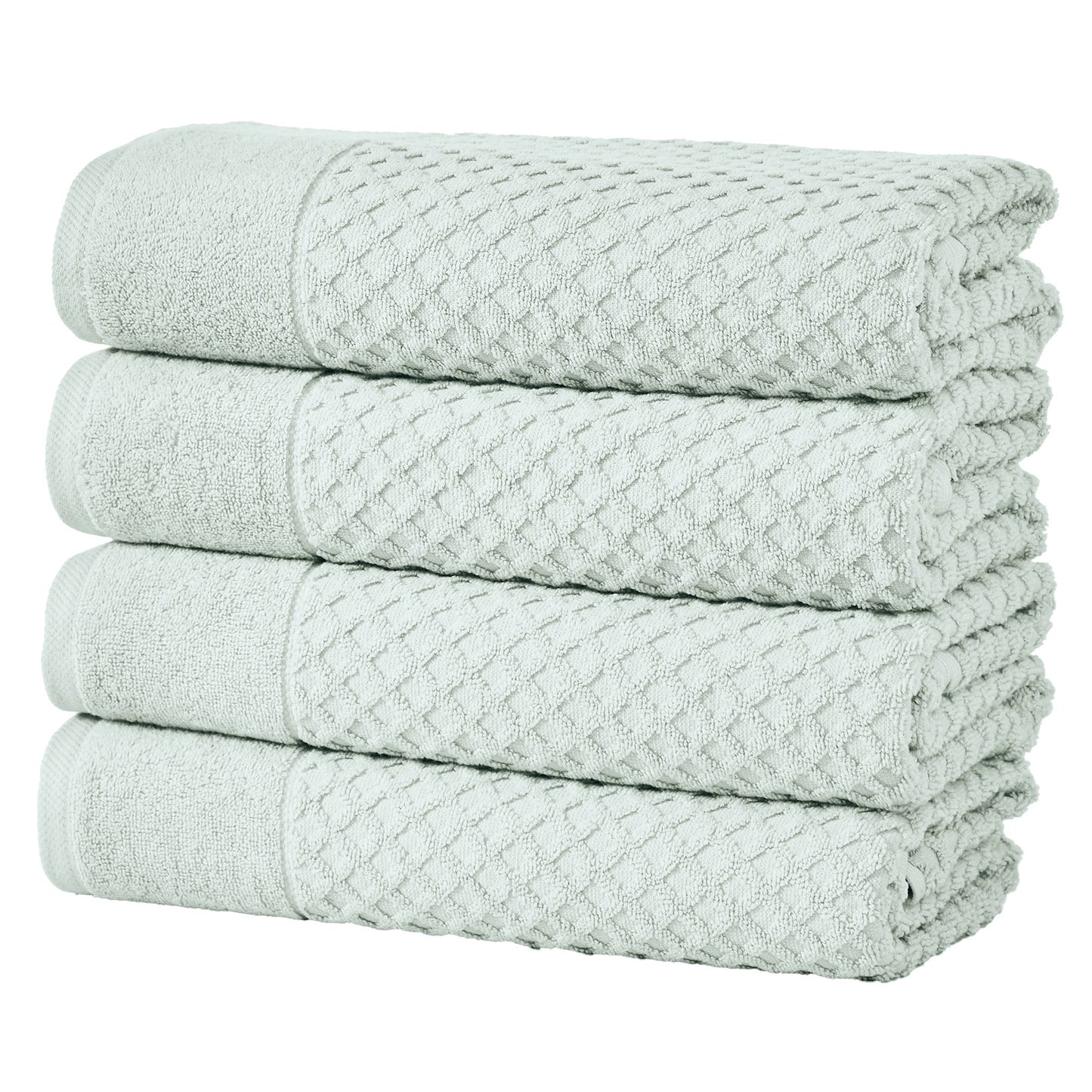 Cotton Diamond Waffle Weave Bath Towel Set Grayson Collection Low Twist Two Ply Towels For Everyday Luxury