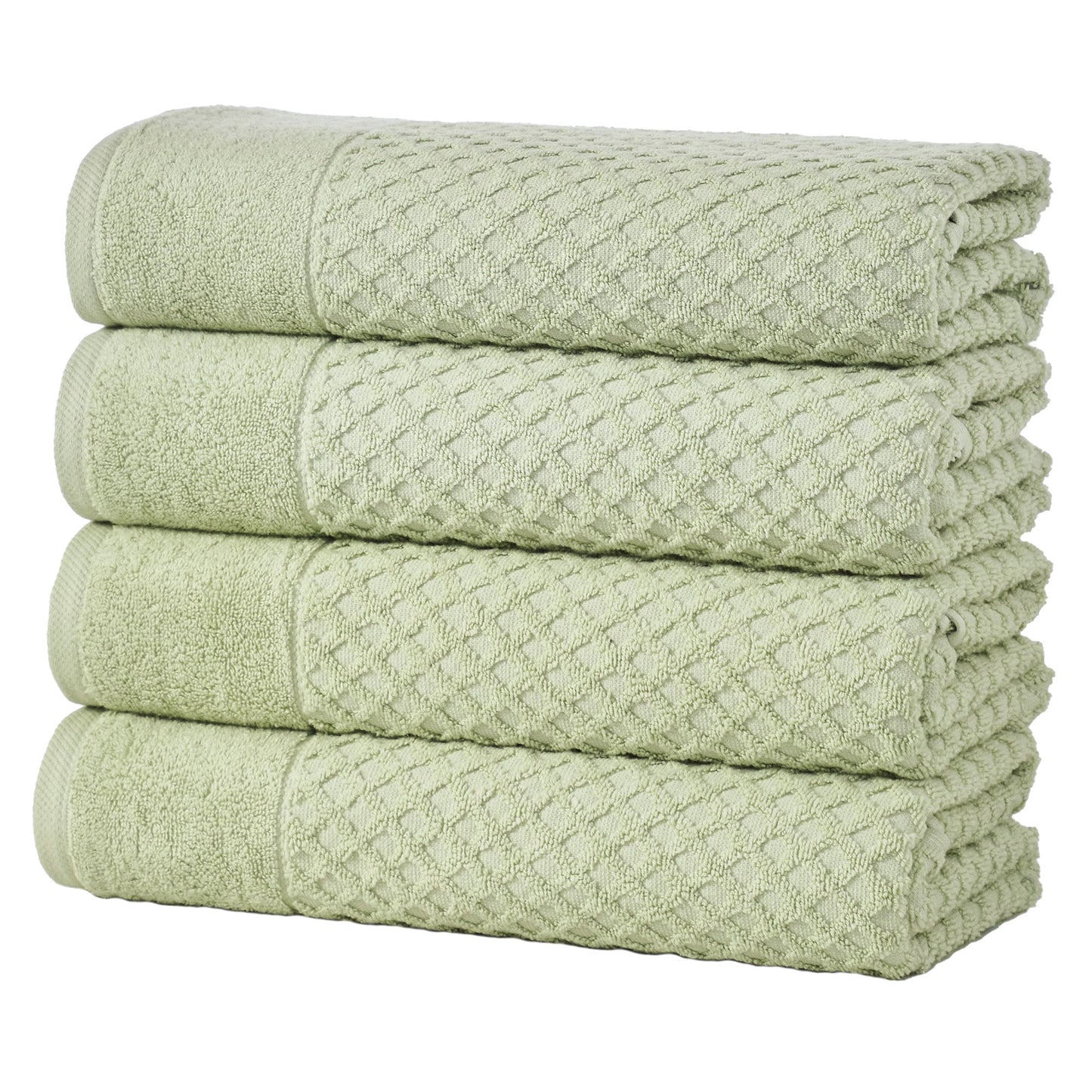 Cotton Diamond Waffle Weave Bath Towel Set Grayson Collection Low Twist Two Ply Towels For Everyday Luxury